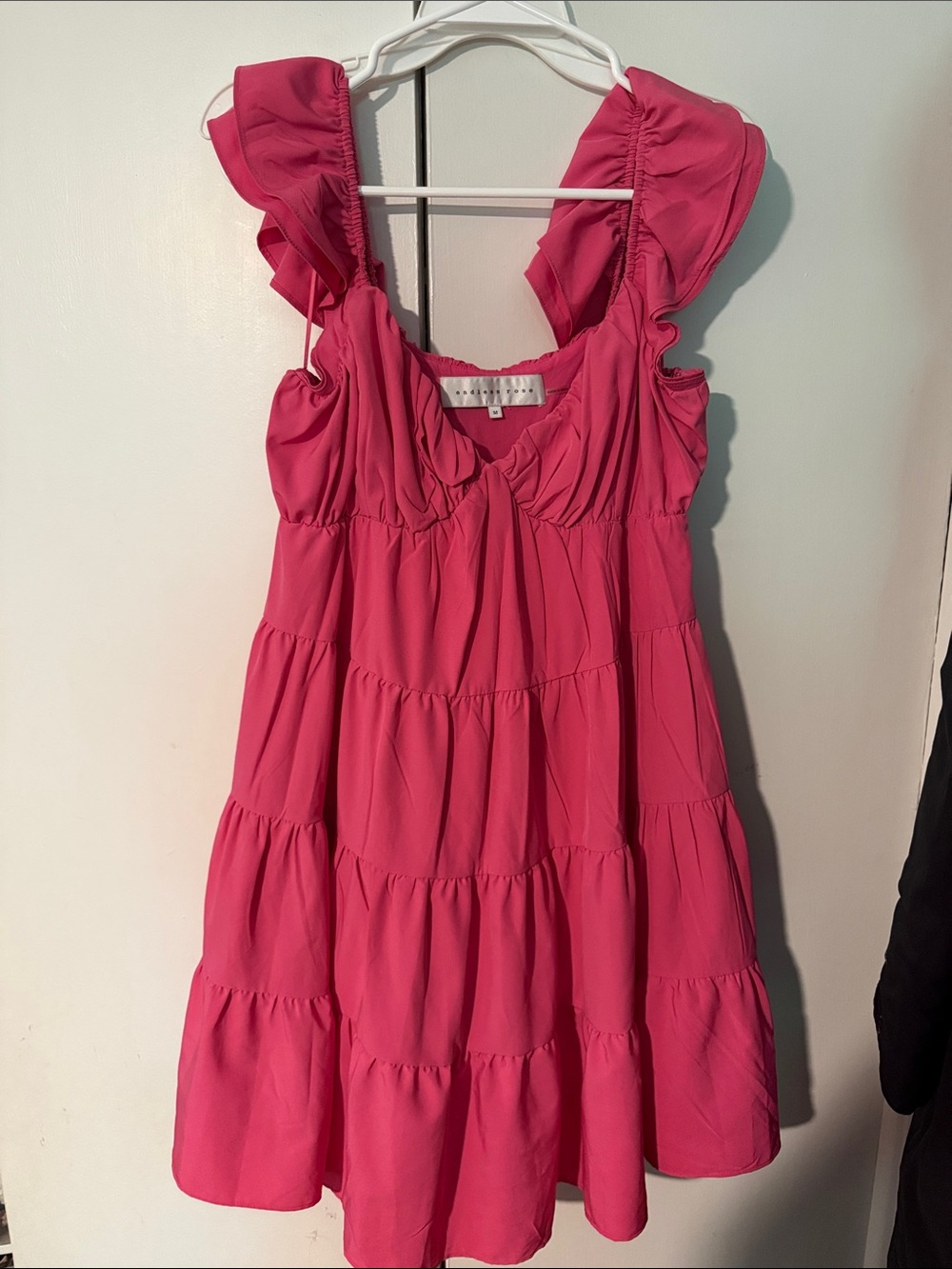 Endless Rose Tiered Ruffle Dress - Hot Pink